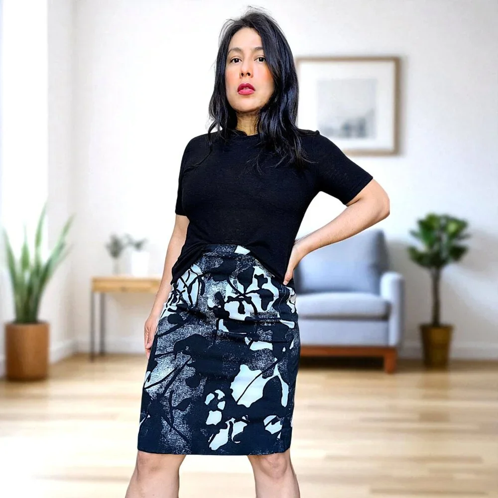 Piazza Sempione made in Italy Rorschach abstract art high rise skirt IT 46